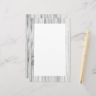 Cool grey bamboo wood print stationery
