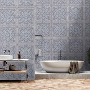 Cool Grey Celtic Knot Pattern Wallpaper