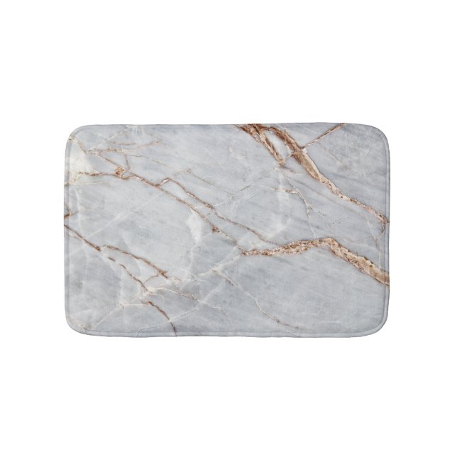 Cool Grey Gold Marble,Granite,Stone Texture Bath Mat (Front)