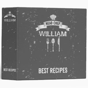 Cool grey head chef recipes custom name  binder