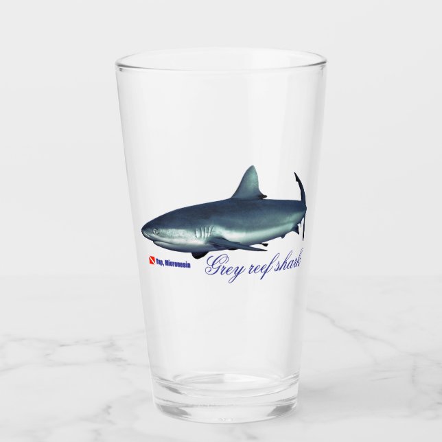 Cool Grey reef shark Glass (Front)