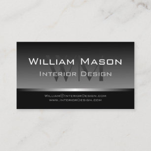 Cool Grey & Silver Stripe Professional Bus Card