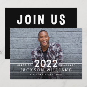 Cool Grids Graduation Announcement Invitation