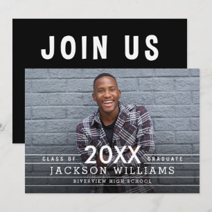 Cool Grids Graduation Announcement Invitation