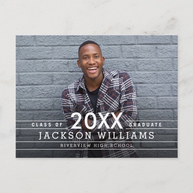 Cool Grids Graduation Announcement Postcard (Front)