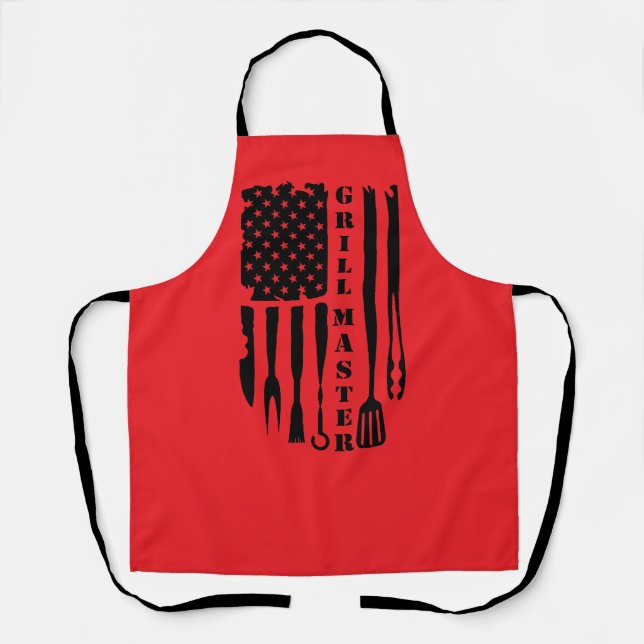 Cool grill master word art  apron (Front)