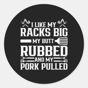 Cool Grilling Pork Rub Smoking Bbq Meat Smoker  Classic Round Sticker