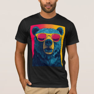 COOL GRIZZLY BEAR POP ART T-SHIRT