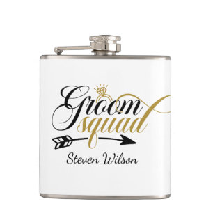Cool Groom Squad add name  Hip Flask