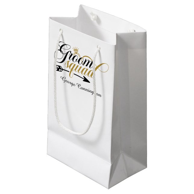 Cool Groom squad  customizable Small Gift Bag (Front Angled)
