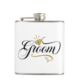 Cool Groom Wedding add name  Hip Flask