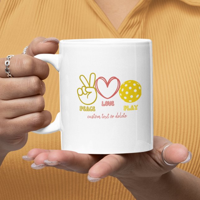 Cool Groovy Peace Love Pickleball Custom  Coffee Mug (Creator Uploaded)