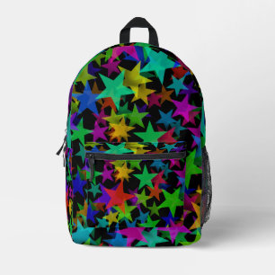 Cool Groovy Rainbow Stars Printed Backpack