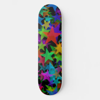 Cool Groovy Rainbow Stars Skateboard