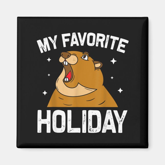 Cool Groundhog Day My Favorite Holiday Kids Boys M Magnet (Front)