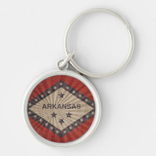 Cool Grunge Arkansas Flag Keychain