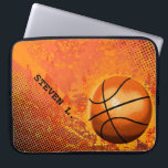 Cool Grunge Basketball Abstract Art Personalized Laptop Sleeve<br><div class="desc">Personalized gifts ideas for basketball players or basketball fans/fanatics. Please personalize it with your own text or click the "Customize It" button to go to the design tool where you can add text,  change the font,  text size,  text colour,  text positioning and more.</div>