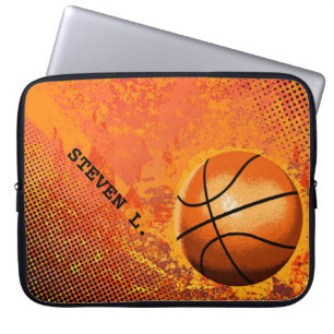 Cool Grunge Basketball Abstract Art Personalized Laptop Sleeve