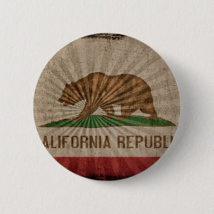 Cool Grunge California Flag 2 Inch Round Button