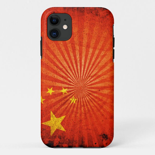Cool Grunge Chinese Flag Case-Mate iPhone Case (Back)