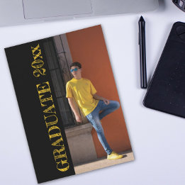 Cool Grunge Lettering 2 Photo Custom Grad  Invitation