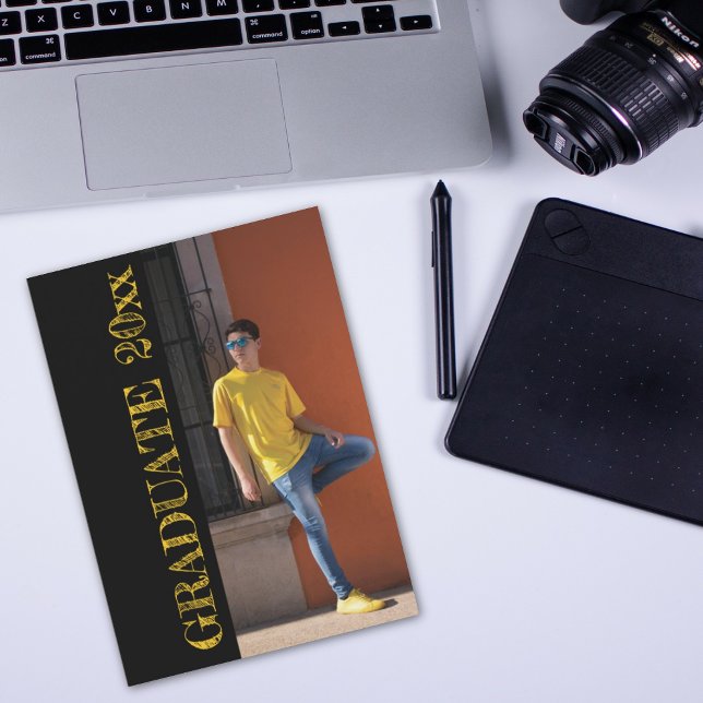 Cool Grunge Lettering 2 Photo Custom Grad  Invitation (Creator Uploaded)