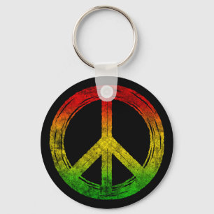 Cool Grunge Reggae Rasta Peace Symbol Keychains