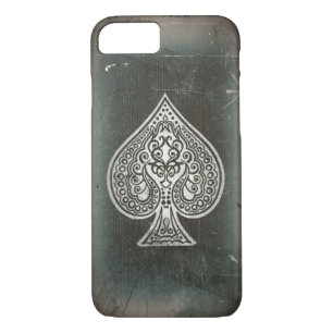 Cool Grunge Retro Artistic Poker Ace Of Spades Case-Mate iPhone Case