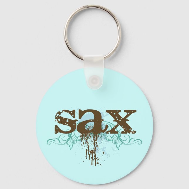 Cool Grunge Saxophone Keychain (Front)