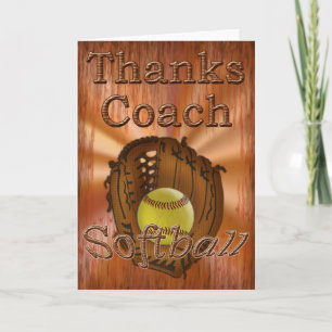 Cool Grunge Softball Coach Thank You Cardchee Card