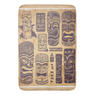 Cool Grunge Vintage Tiki Set Bath Mat