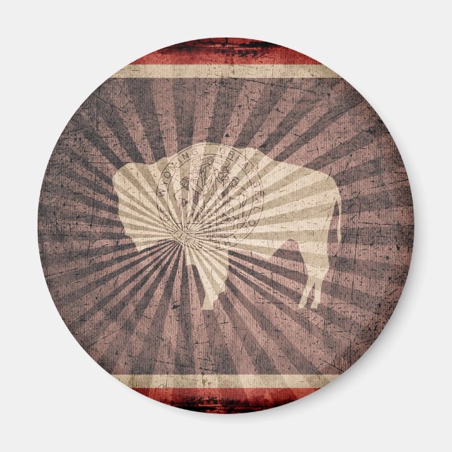 Cool Grunge Wyoming Flag Magnet (Front)