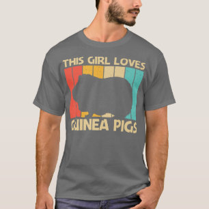 Cool Guinea Pig Design For Girls Kids Cavy Pet Rod T-Shirt