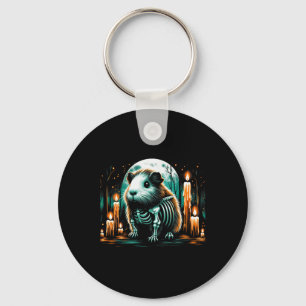 Cool Guinea Pig Skeleton Halloween Christmas Birth Keychain