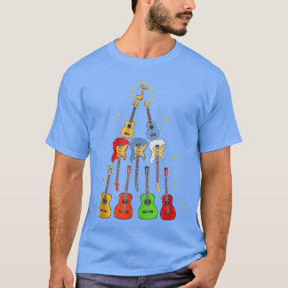 Cool Guitar Christmas Tree Guitar Lovers Christmas T-Shirt