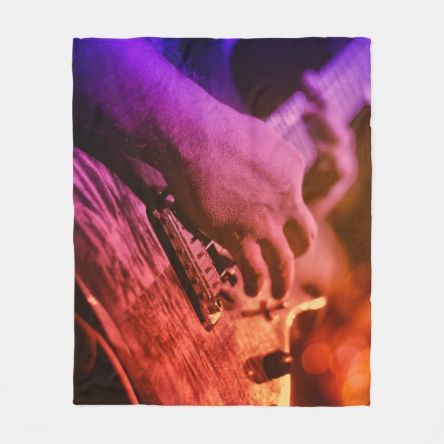 Cool Guitar Fleece Blanket (Front)