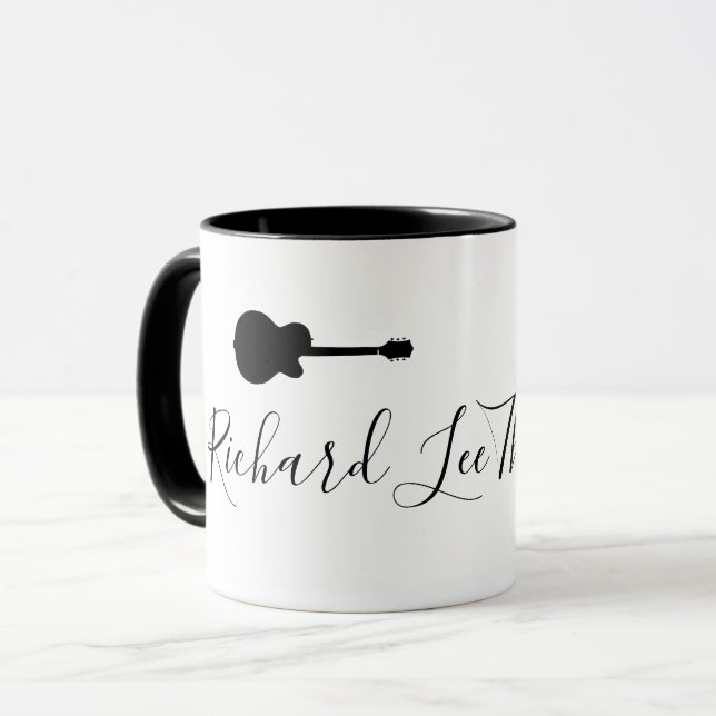 cool guitar mug for a guitarist (Front Left)