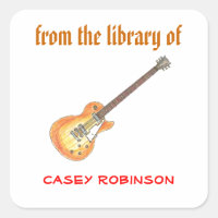 Cool guitar personalized bookplates