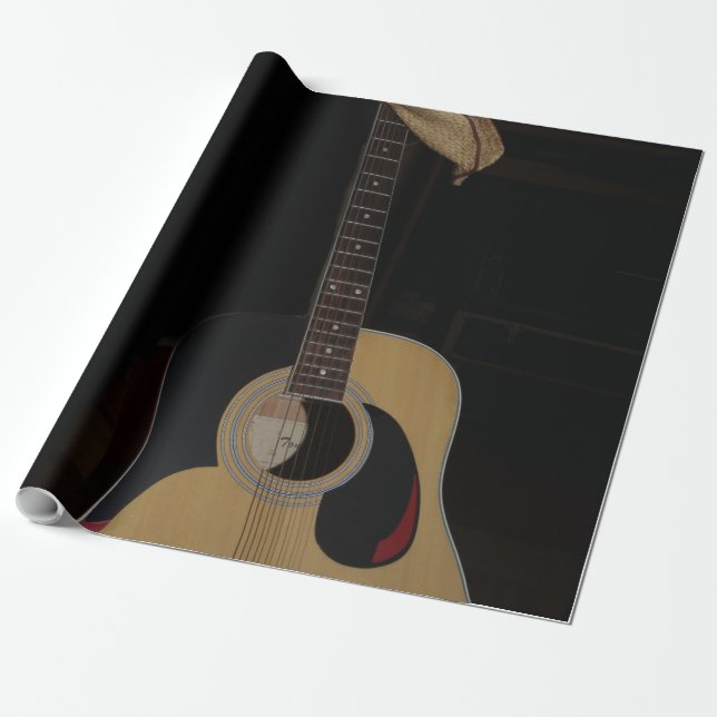 Cool Guitar Wrapping Paper (Unrolled)