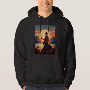 Cool Guitarist Father Dad Playing Guitar In Sunset Hoodie