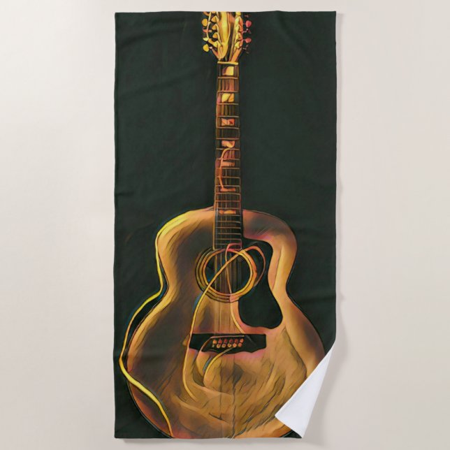 Cool guitarist gift beach towel (Front)