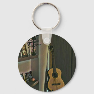 Cool guitarist gift keychain