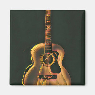 Cool guitarist gift magnet
