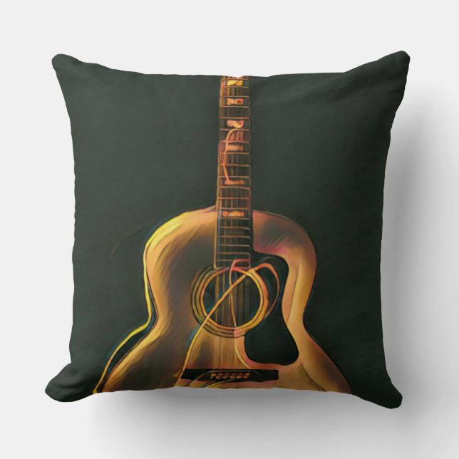 Cool guitarist gift throw pillow (Front)