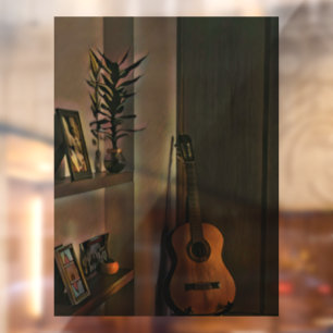 Cool guitarist gift window cling