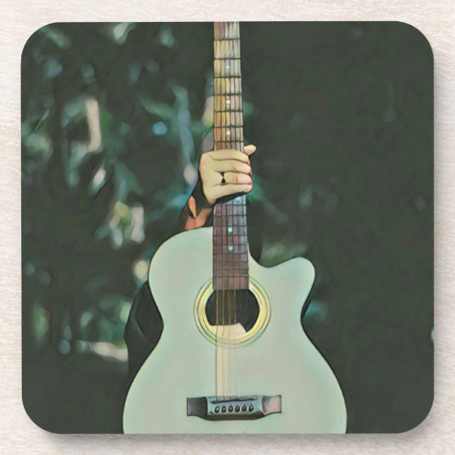Cool guitarist gifts coaster (Front)