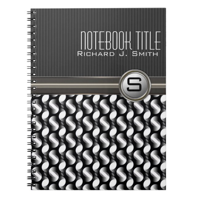Cool Guy Abstract Black White Custom Notebook (Front)