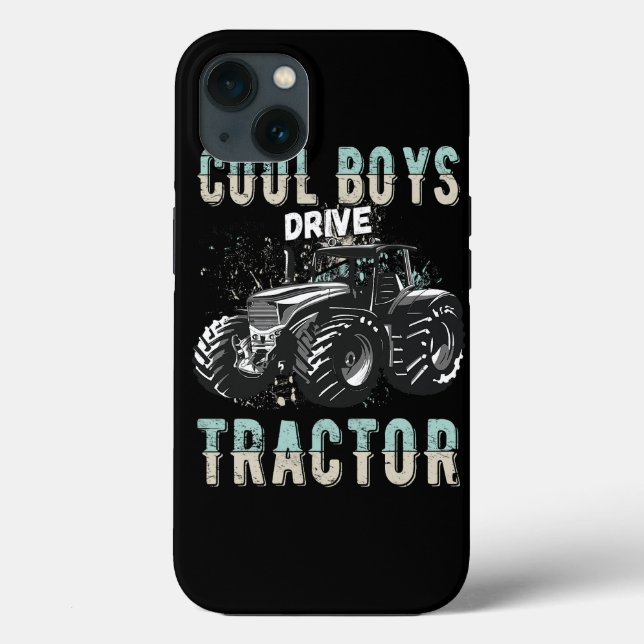 Cool Guys Driving Tractor Tractor Boy Kids Farm Case-Mate iPhone Case (Back)