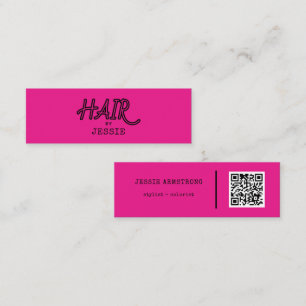 Cool Hair Styliste QR Code Pink Mini Carte de visi