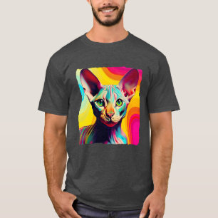 Cool Hairless Cat Pop Art for a Cat Owner Cat frie T-Shirt